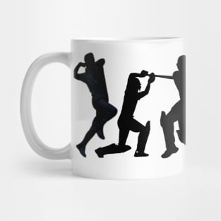 Cricket Batter and bowler silhouettes Mug